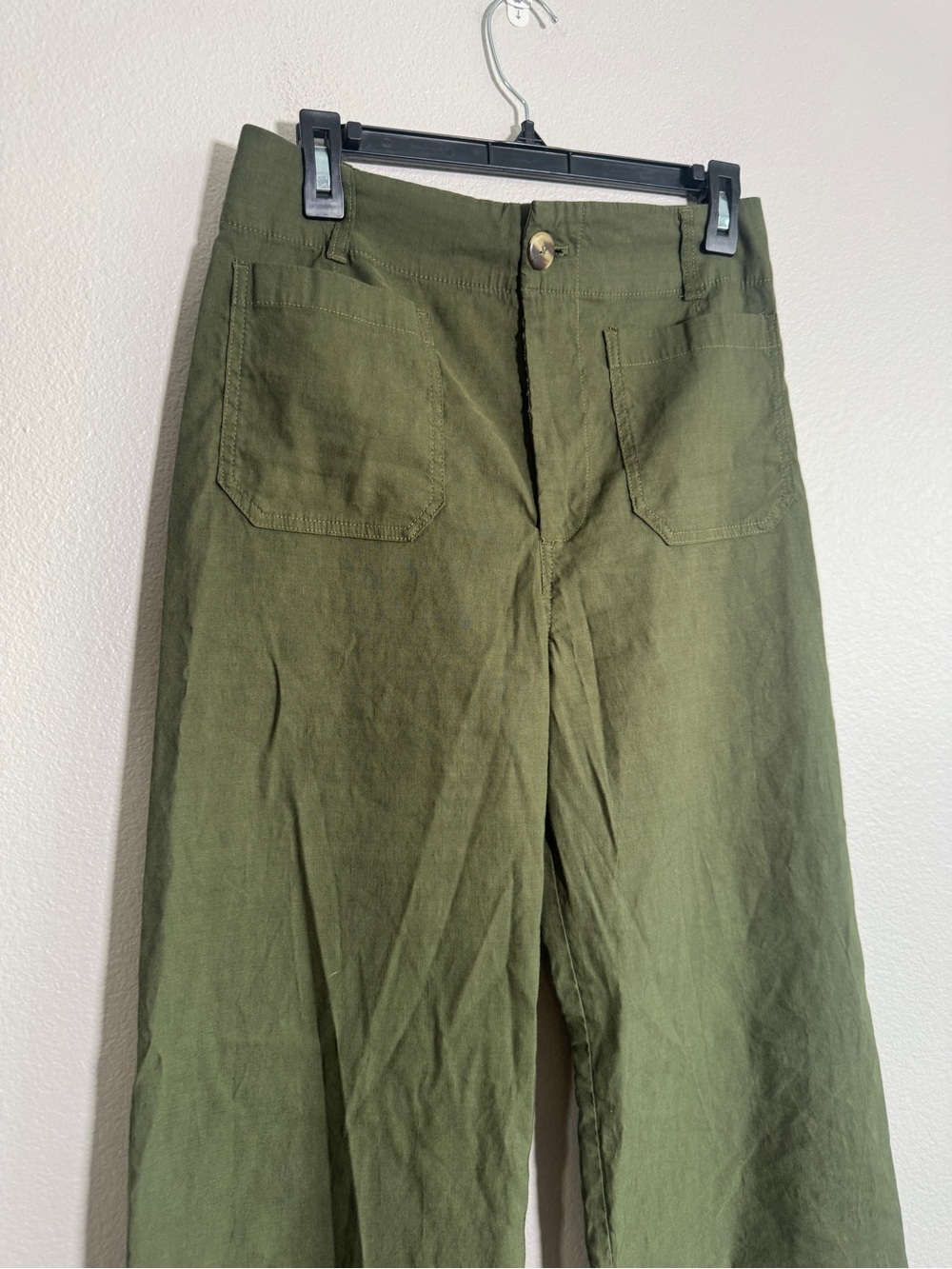 Maeve The Colette Wide Leg Pants in Olive Green - 29 - Picture 3 of 5
